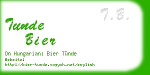 tunde bier business card